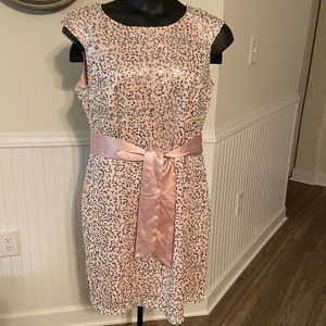 Spring wedding ready! Dusty pink and sequin sheath dress Venus size 14